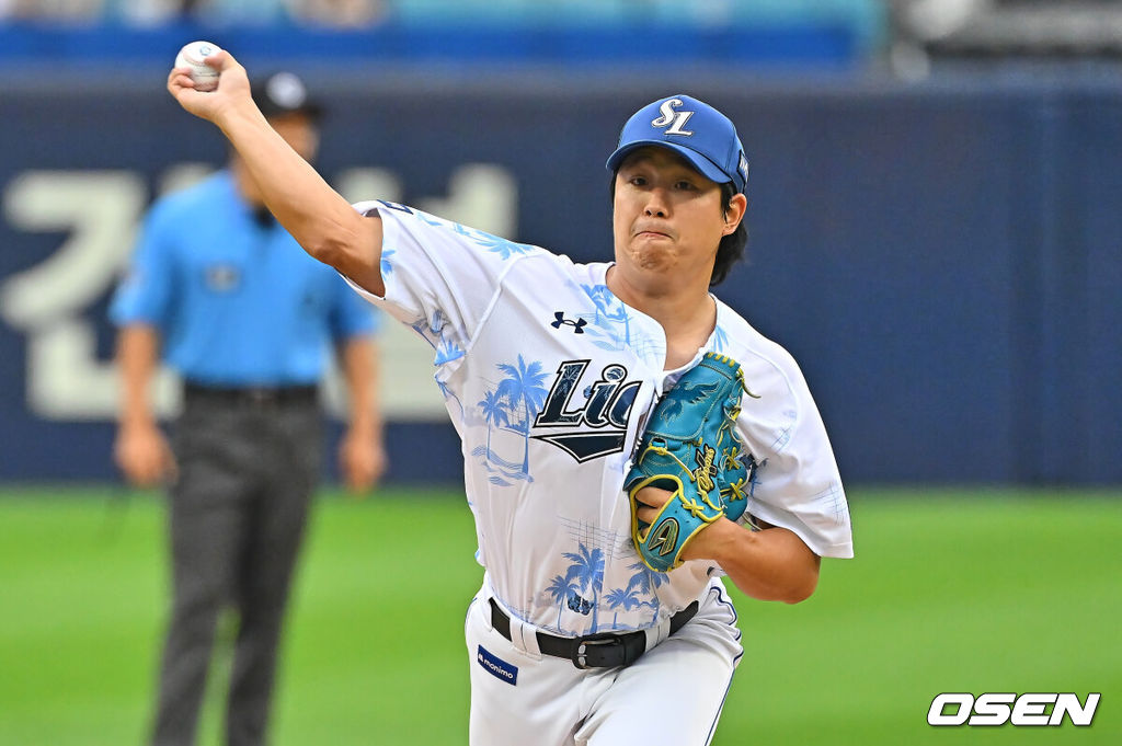 양창섭 개인 최다승+김영웅 쐐기포 폭발! <b>삼성</b>, <b>롯데</b>에 4-1 <b>완승</b>…선두 ...