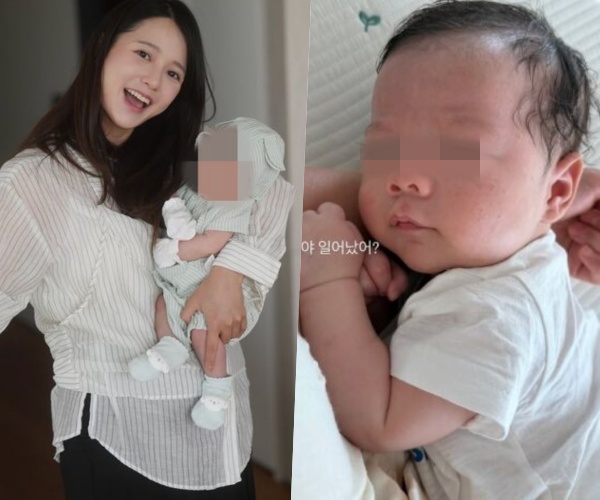 '사업가' <b>남보라</b>, 똑닮은 '생후 한 달' 아들 공개 "자기야 일어났어?"