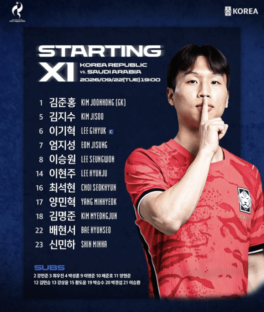 '김명준 최전방-엄지성·<b>양민혁</b> 출격' 이민성호, <b>사우디전</b> 총력...조 1위...