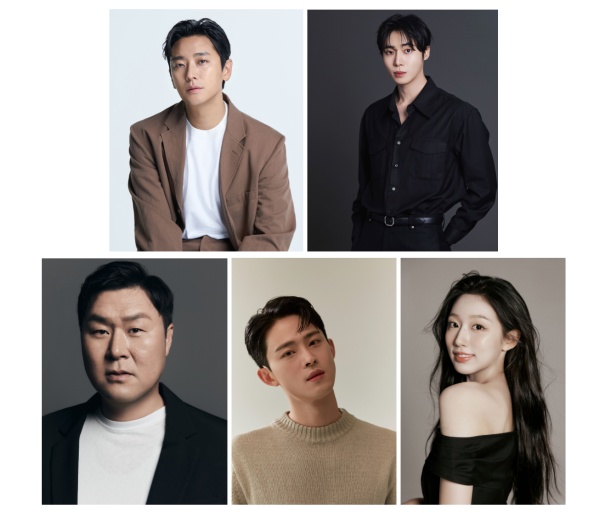 『トラウマコード』（原題『중증외상센터』）シーズン2・3のキャストとして掲載された俳優5人の写真。下段右端にチョン・イェイン