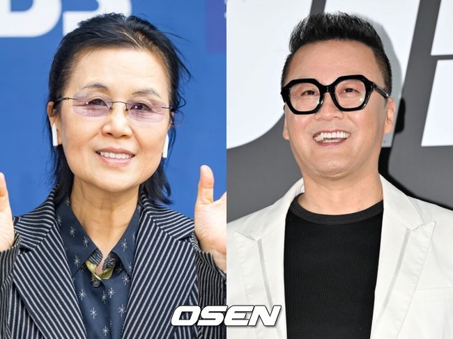 歌手シム・スボンと俳優コン・ヒョンジンの写真を並べた画像