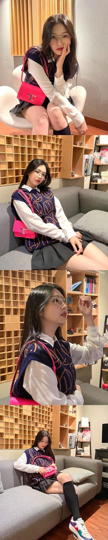 photo of Red Velvet member Joy wearing glasses