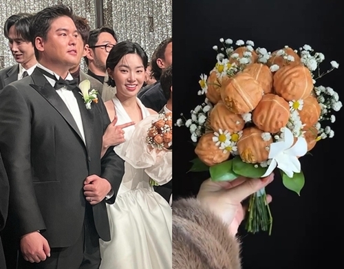 [팝업]<b>이장우</b><b>조혜원</b>, <b>호두과자</b> 부케로 이색적 <b>결혼</b>식..귀여운 신랑...