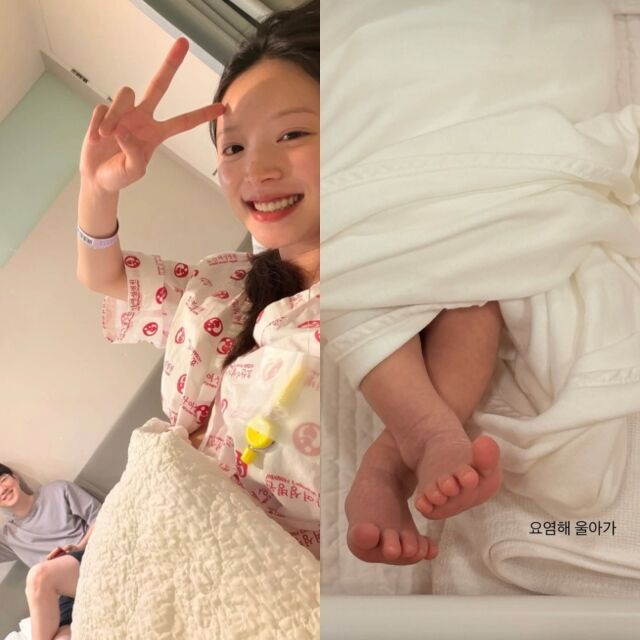 '하시4' <b>김지영</b>, 생후 8일 딸이 요염하다니…벌써 다리꼬기