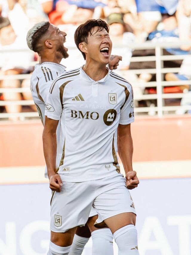 손흥민이 20일 미국 산타클라라 리바이스스타디움에서 열린 2026시즌 MLS 27라운드 산호세와의 원정 경기에서 득점 후 세레머니를 하고 있다./LA FC 제공
