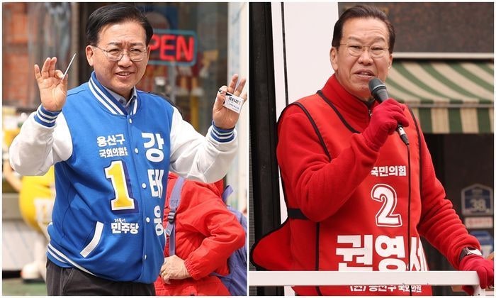 [출구조사] '용산' <b>강태웅</b> 50.3% vs <b>권영세</b> 49.3% '초접전'