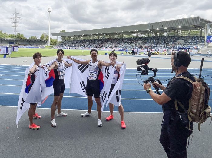 육상 <b>남자 400ｍ 계주</b>, 사상 첫 하계U대회 <b>우승</b>