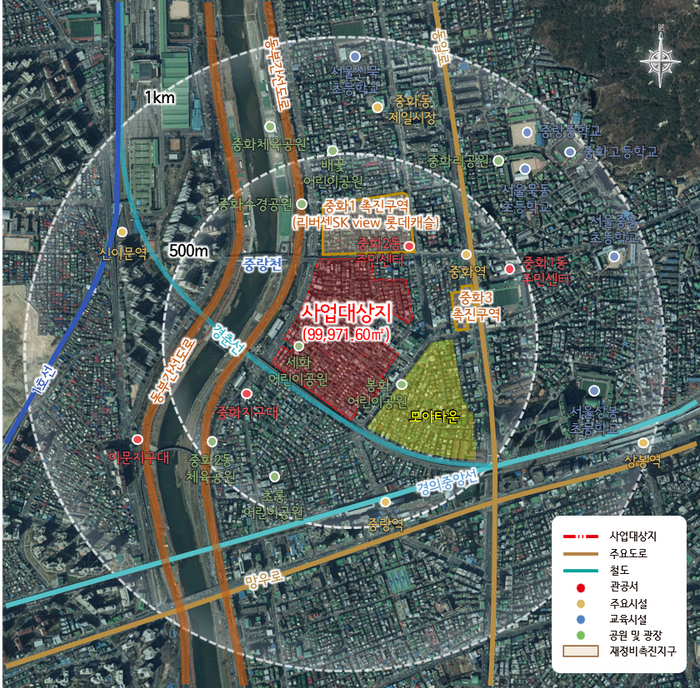Map of the area near 329-38 Junghwa-dong, Jungnang-gu. ⓒSeoul City