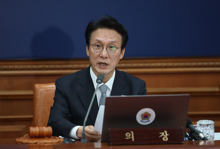 김민석 국무총리가 지난 18일 정부서울청사에서 열린 국무회의에서 발언을 하고 있다. ⓒ연합뉴스