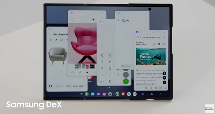 갤럭시 Z 트라이폴드폰에 탑재된 삼성 덱스(DeX).삼성전자 뉴스룸 캡처
