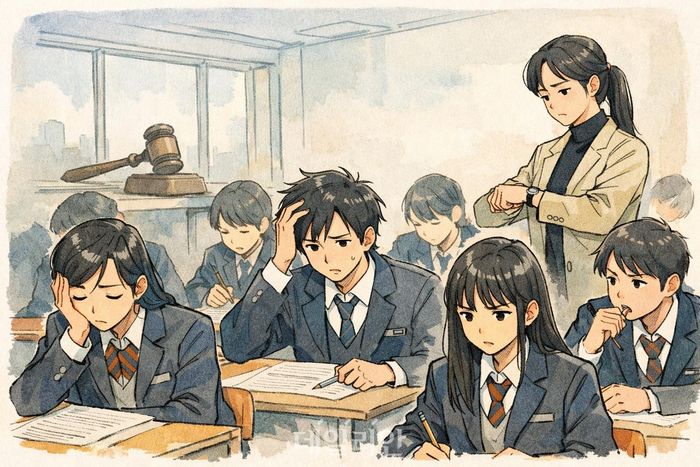 수험생들이 시험을 치고 있다.ⓒ데일리안 AI 삽화 이미지