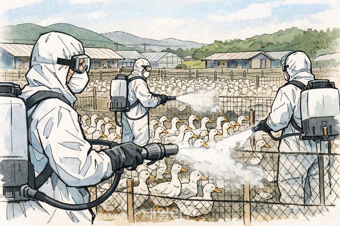 전남 나주의 한 종오리 농장에서 고병원성 조류인플루엔자(AI) 감염이 의심돼 방역 당국이 조치에 나섰다.ⓒ데일리안 AI 삽화 이미지