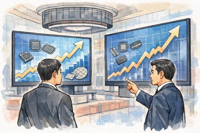 국내 반도체 대장주인 삼성전자와 SK하이닉스가 상승 랠리를 이어가고 있는 가운데 국내 증권사들이 삼성전자와 SK하이닉스의 목표주가를 상향 조정하고 있다.ⓒ데일리안 AI 삽화 이미지