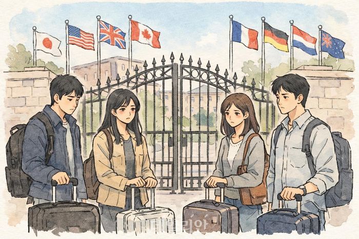 해외 대학에 재학 중인 한국인 유학생 수가 코로나19 이전 대비 절반 수준으로 감소한 것으로 나타났다.ⓒ데일리안 AI이미지