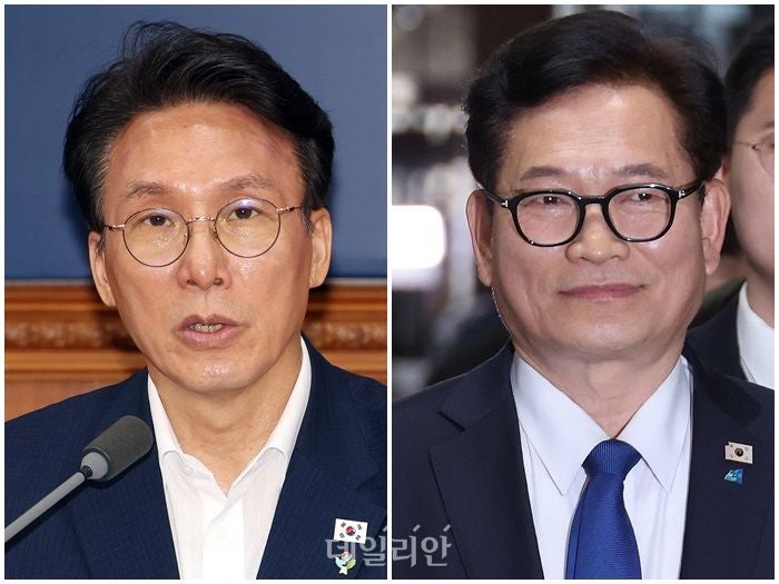 '정청래 끌어내리기' 한 뜻…송영길·김민석 연대설에 눈길 [민주당 당권 쟁투 ③]