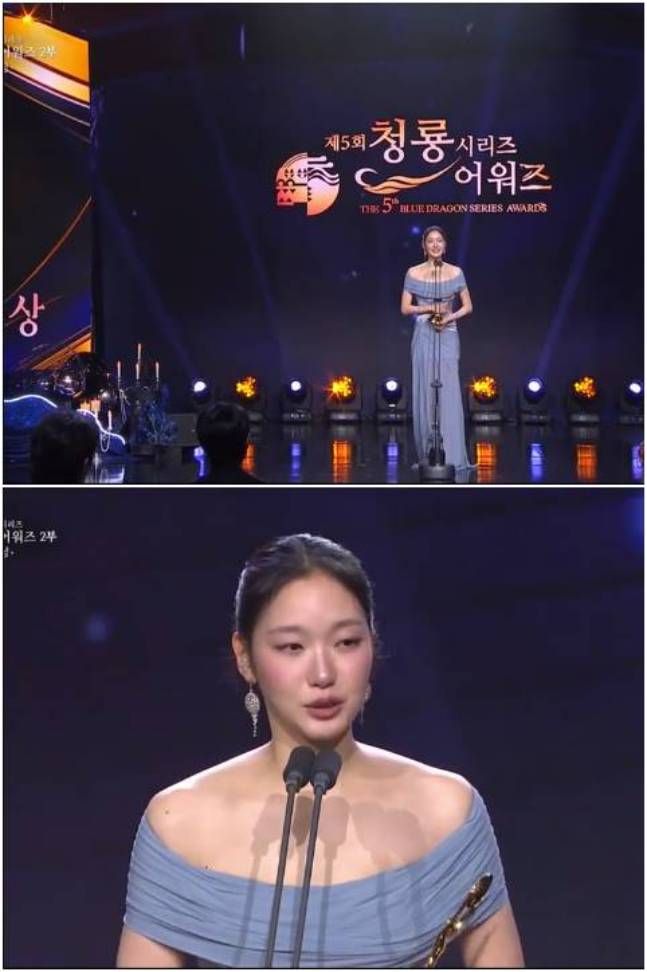 <b>김고은</b>, 청룡시리즈어워즈 <b>대상</b>…"작품 당연했던 적 없다" 눈물