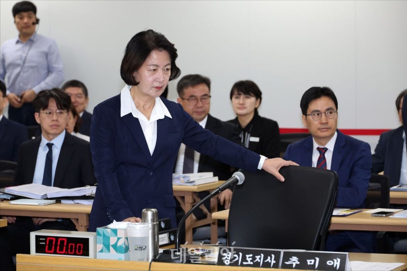 <b>국감 출석</b>하는 <b>추미애</b> 경기도지사