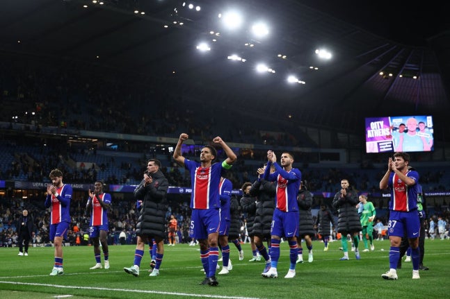 맨체스터 원정서 승리한 PSG. ⓒ AFP=연합뉴스