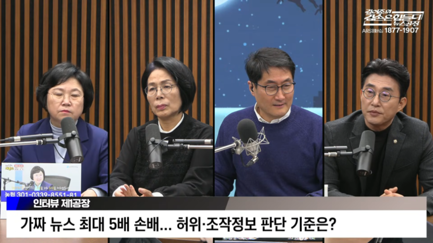 최민희,김현,노종면 민주당 의원이 25일‘김어준의 겸손은 힘들다 뉴스공장’에 출연해 전날 국회 본회의를 통과한 정보통신망법 개정안 주요 내용을 설명했다./뉴스공장 방송 화면