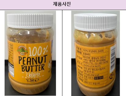 아플라톡신 초과 검출된 수입 ‘땅콩버터’. [ⓒ식품의야품안전처]