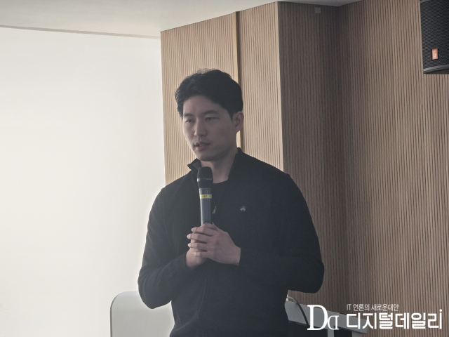 이세종 휴메인 부사장이 3월19일 스타트업얼라이언스가 주최한 미디어 스터디 현장에서 발표하고 있다.[사진=디지털데일리]