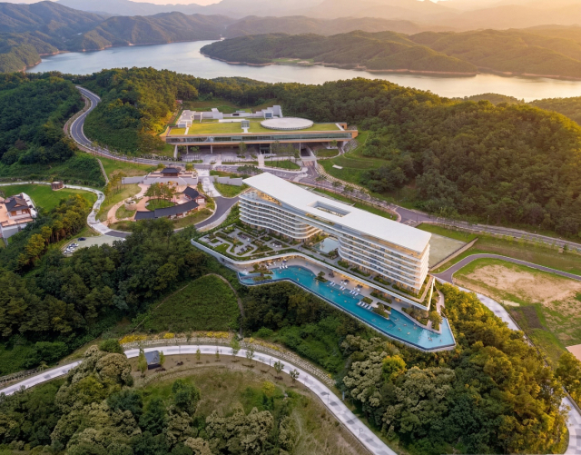 지난 4월2일 안동시가 밝힌 하드락 특급 호텔 건립 예정인 도산면 동부리 부지 조감도. [사진=안동시]