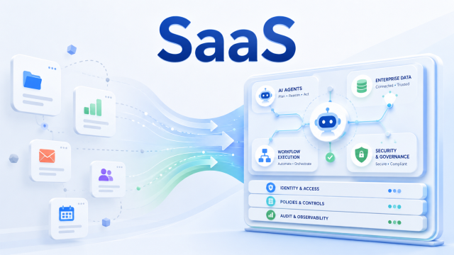 SaaS는 AI 에이전트 시대를 맞아 단순 소프트웨어 도구에서 신뢰 기반 업무 실행 플랫폼으로 역할을 확장하고 있다. [사진=AI로 생성한 이미지]