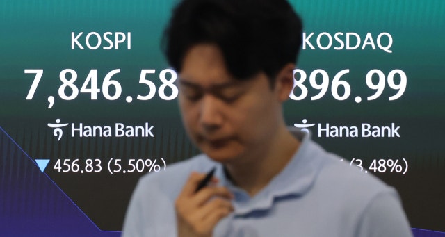 코스피 이어 코스닥도 매도 사이드카 발동…5.6% 내려 880선 붕괴