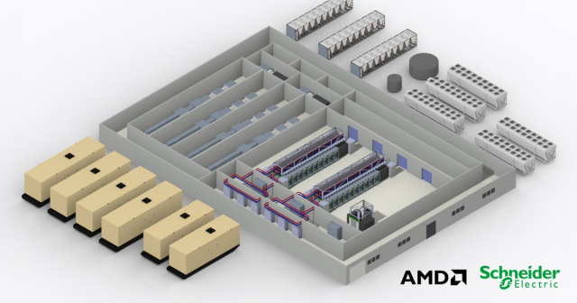 사진설명슈나이더 일렉트릭과 AMD가 공동 개발한 'AMD Helios' 랙스케일 솔루션 데이터센터 레퍼런스 디자인 이미지. [사진=슈나이더일렉트릭]