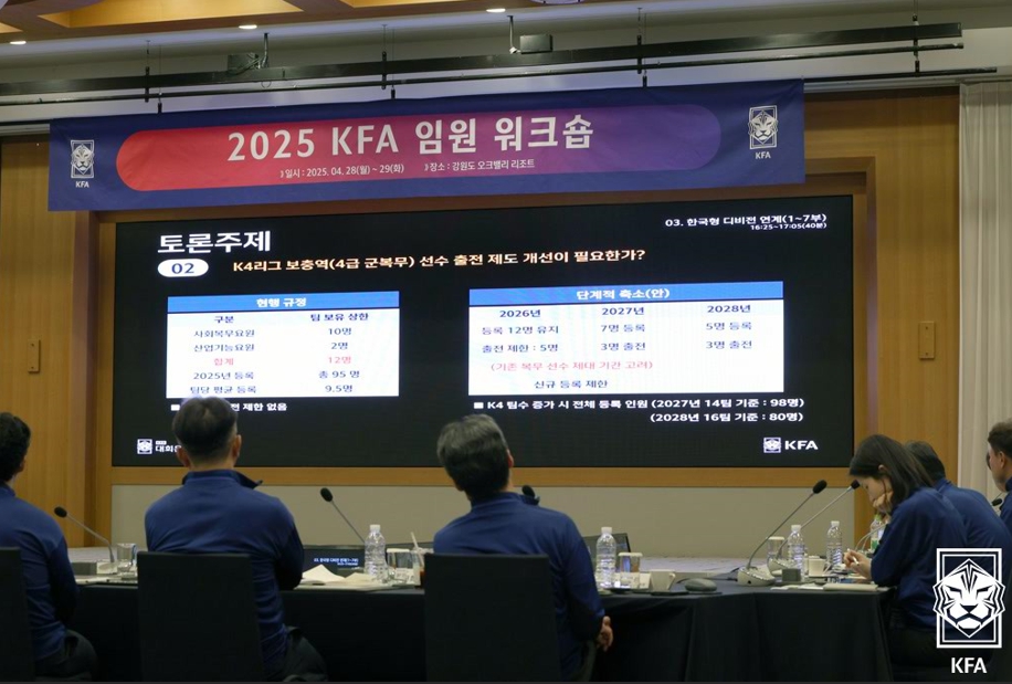 KFA, '2025 임원 워크숍' 및 새 <b>집행부</b> 첫 이사회 개최...<b>정몽규</b>, 이용수...