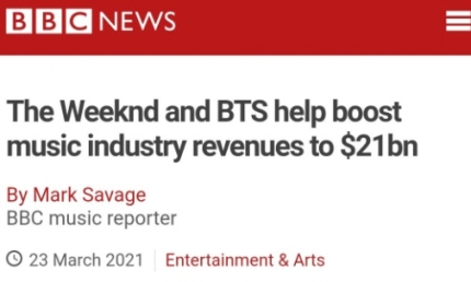 Screenshot photo of the released BBC news where they recognized BTS.