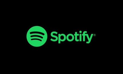 The photo of the logo of the largest music streaming platform, Spotify.