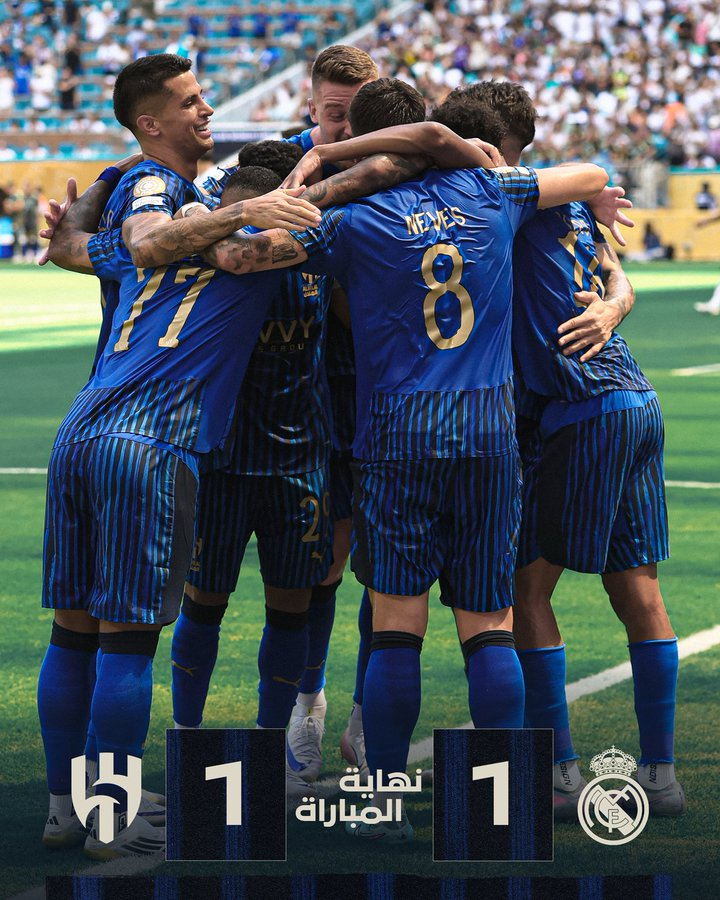 <b>알힐랄</b>이 해냈다, <b>레알</b> 마드리드와 <b>무승부</b>로 아시아 첫 승점