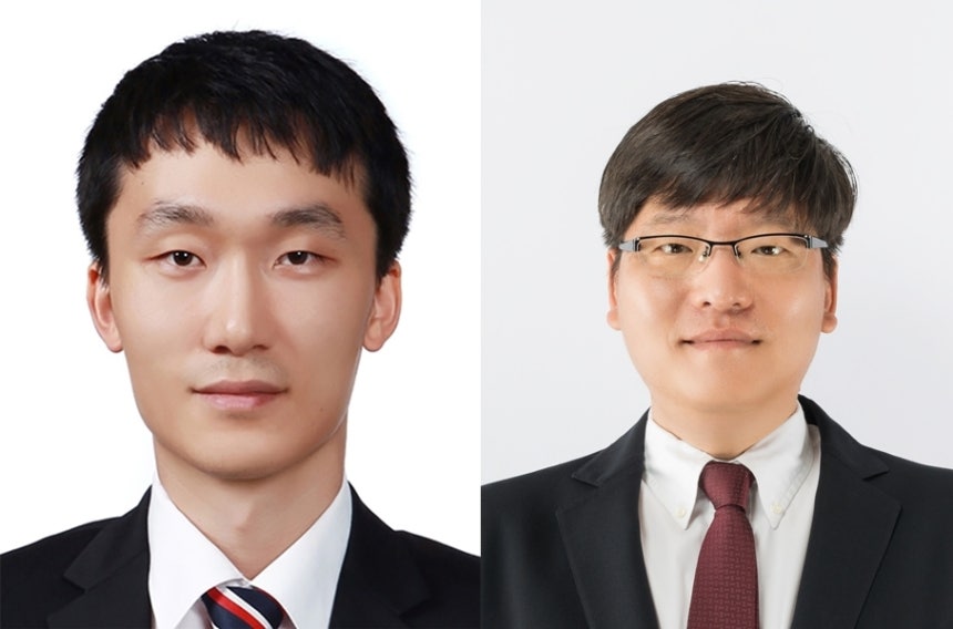 가톨릭대학교 가톨릭중앙의료원 기초의학사업추진단 합성생물학사업단 박준혁 교수(사진 왼쪽, 공동 교신저자, 가톨릭대학교 의과대학 의생명과학교실)와 포항공과대학교 화학과 김성지 교수(공