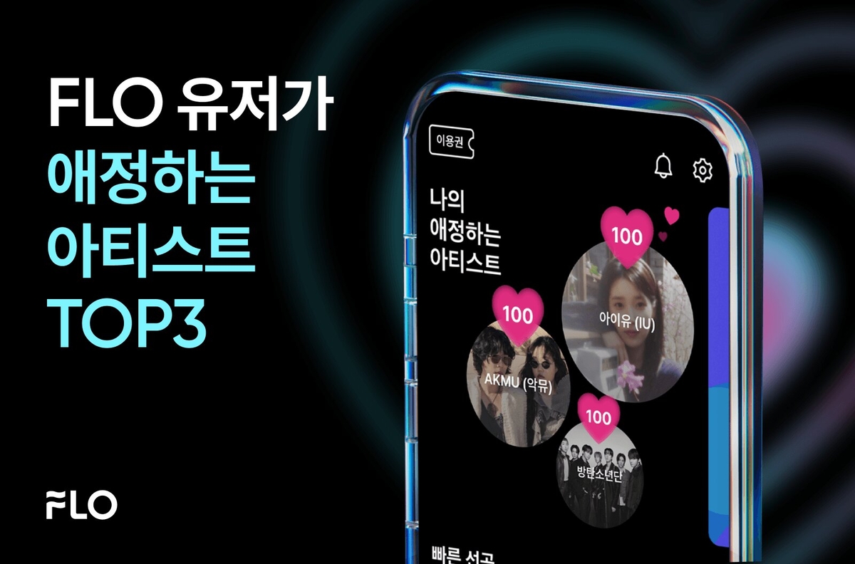 드림어스컴퍼니 플로(FLO), 팬 데이터 기반 ‘나의 애정도’ TOP3 아티스...