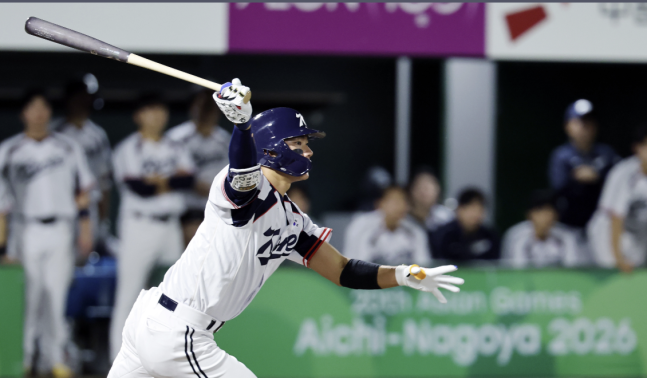 아시아게임 대표팀 주축선수로 활약 중인 NC 김주원. 연합뉴스