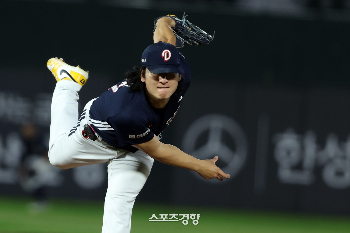 <b>곽빈</b>을 향한 두터운 <b>신뢰</b>, <b>김원형</b> 감독 “지난 PS 등판은 모른다, 지금 ...