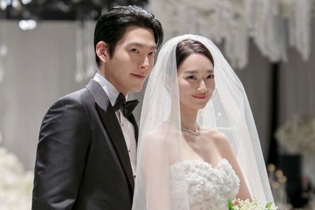 Couple during wedding entrance