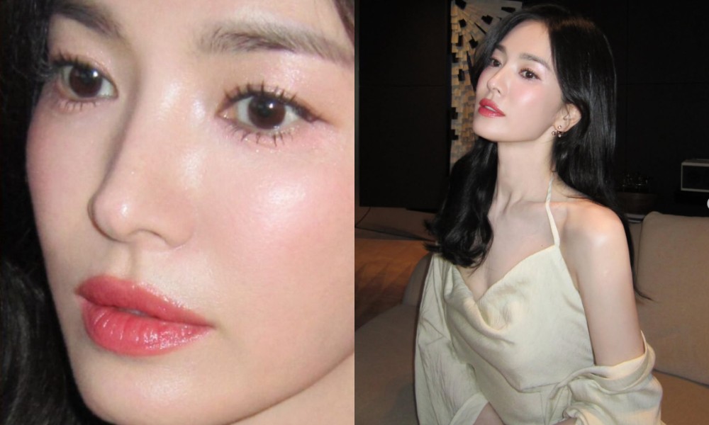 송혜교, 초근접 사진에 얼굴 솜털까지…굴욕 없는 '20대 피부' 자랑 [RE:...