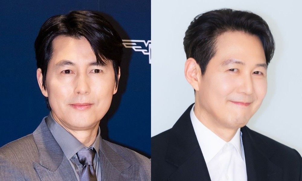 並んで紹介されたイ・ジョンジェとチョン・ウソン