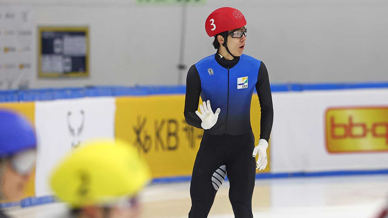 <b>쇼트트랙 황대헌</b>, 선발전 1000미터 준준결승서 탈락‥<b>국가대표</b> 불발