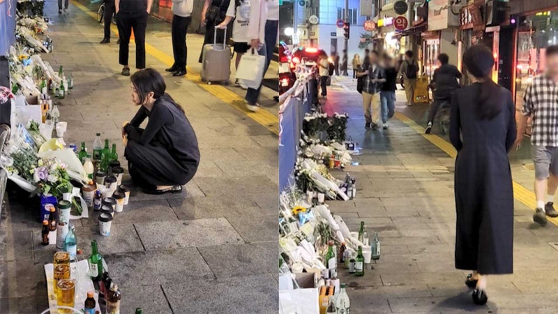 김건희 여사, <b>시청역 사고</b> 현장 찾아 추모 장면 목격