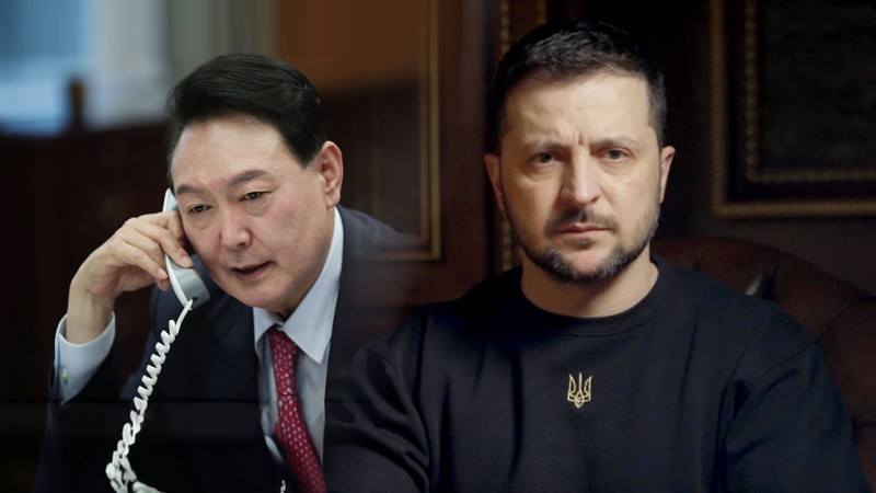 <b>젤렌스키</b> "윤 대통령과 <b>통화</b>‥조만간 대표단 교환"