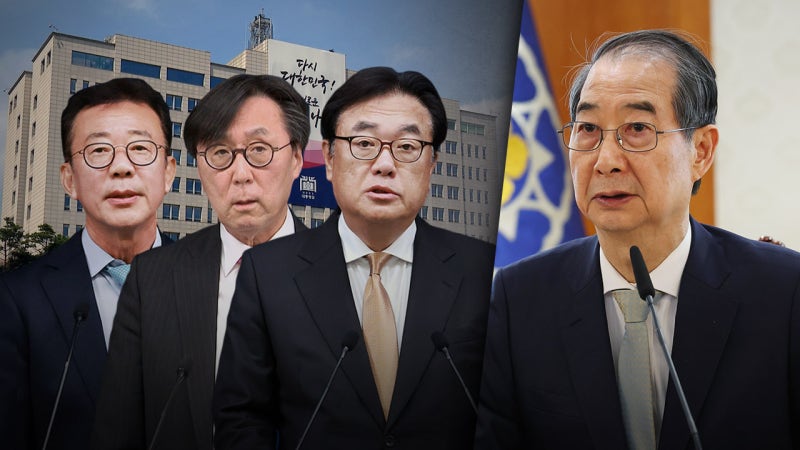 한 총리, <b>대통령실 참모</b>진 <b>사의</b> 반려‥"현 상황 엄중"