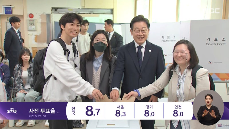 대선주자들도 <b>사전투표</b>‥이재명 '신촌'·김문수 '계양'
