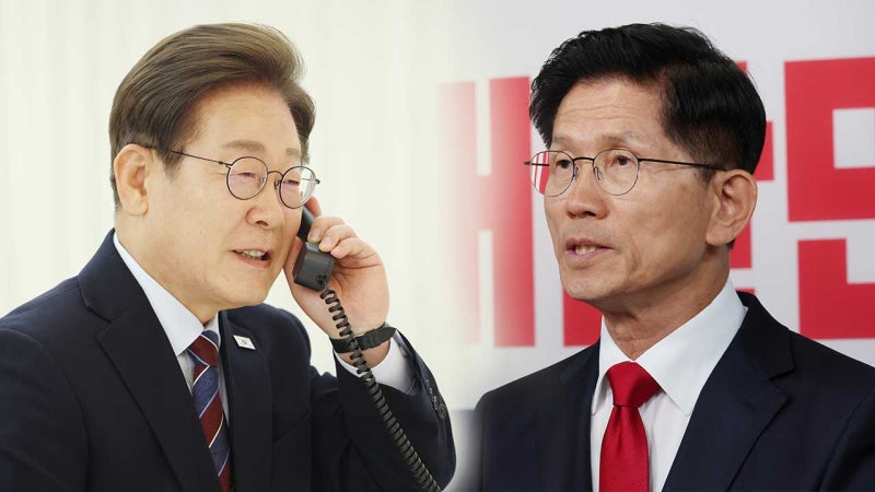<b>이재명</b> 대통령, 어제 <b>김문수</b> 후보에 <b>안부 전화</b>
