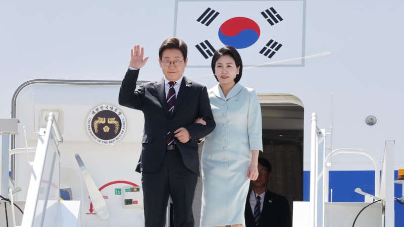 <b>이재명 대통령</b>, <b>G7</b> 열리는 캐나다 도착‥오늘 비회원국 정상회담