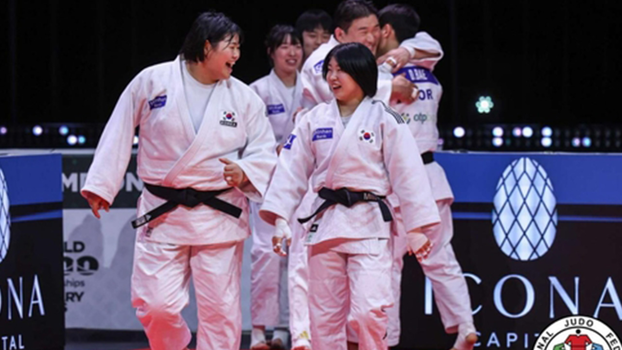 한국 <b>유도</b>, 세계선수권 <b>혼성 단체전 은메달</b>‥역대 최고
