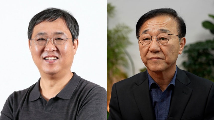 최휘영 놀유니버스 대표(왼쪽)과 더불어민주당 김윤덕 의원