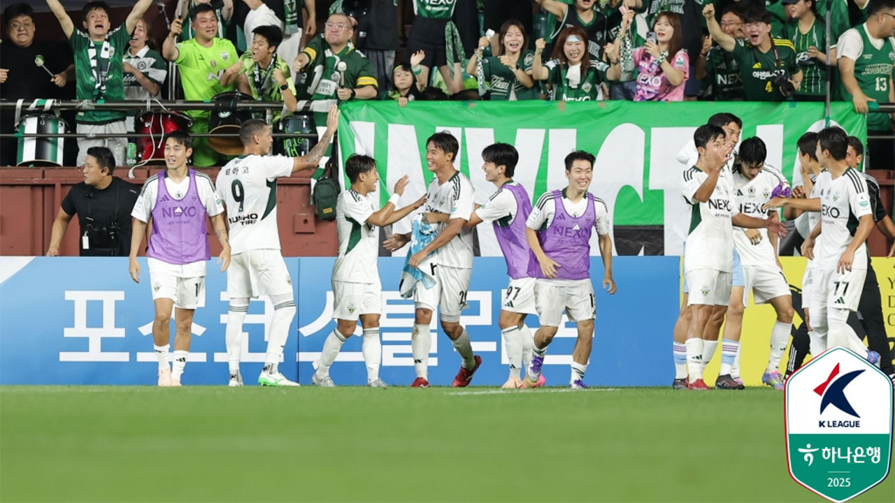 K리그1 선두 <b>전북</b>, '기성용 첫 출전' <b>포항</b>에 3-2 <b>역전승</b>